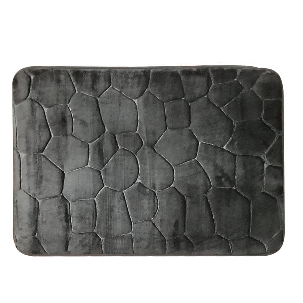Alfombra De Baño Diseño Piedra Cuadrada 45x70 Negra 776509