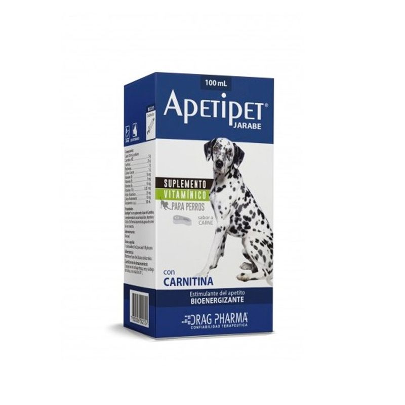 Suplemento Vitam nico Jarabe Apetipet 100ml Mascotas