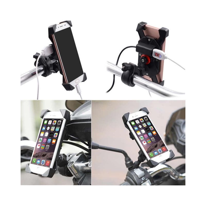 Soporte Celular Moto Con Cargador Usb Motoscba