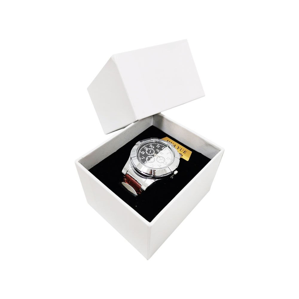 Reloj Pulsera Encendedor Recargable Usb Cuero Café 776455