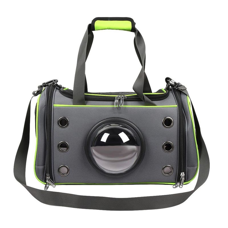 Bolso Viaje Transporte Mascotas Capsula Mediano Verde