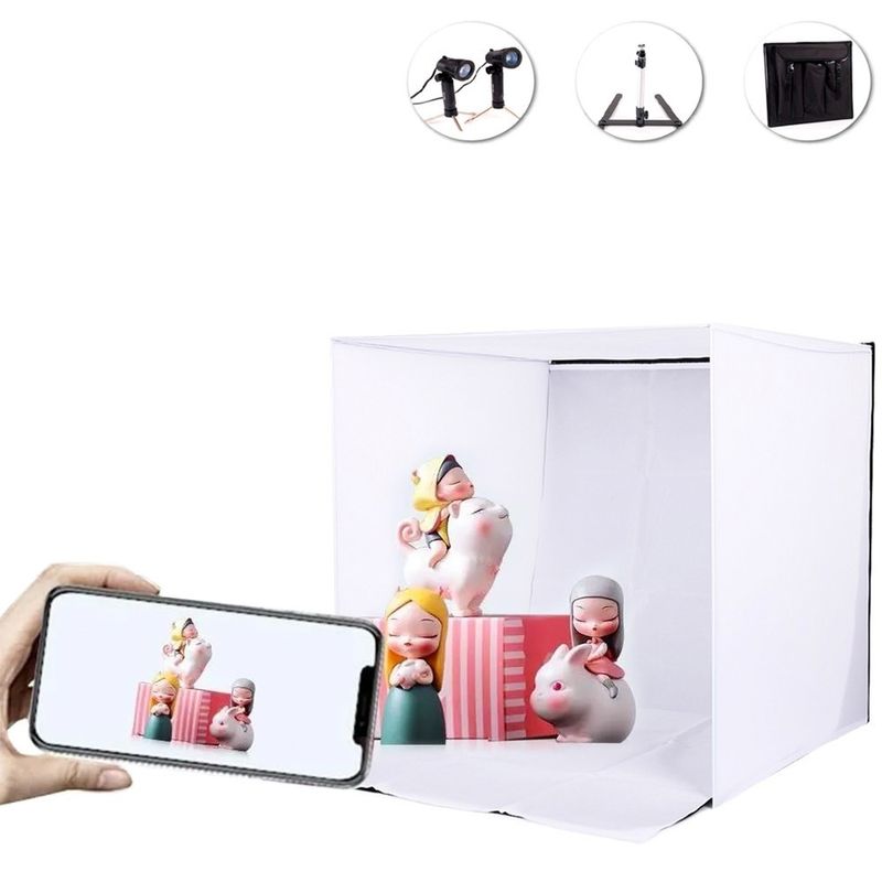 Caja de estudio fotográfico con luz ajustable Fotos Mini caja de luz  fotográfica