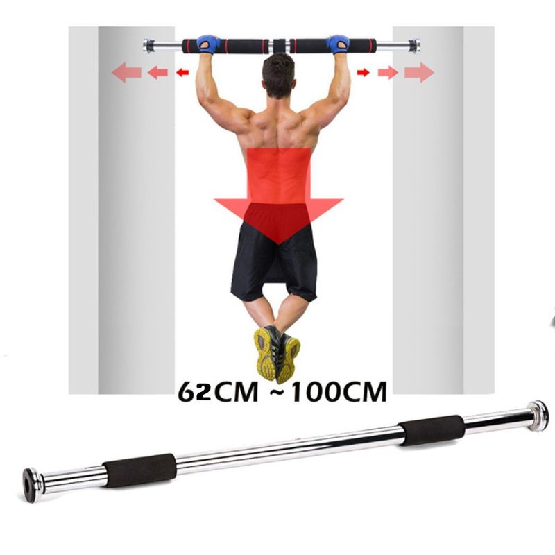 Barra Ejercicios Puerta Ajustable 62 100 CM 100Kg Fitness Entrenamiento 779666