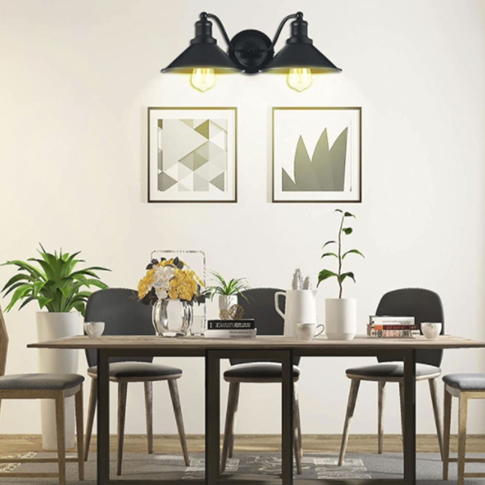 FROIDEXG Lámpara De Pared Ajustable Con Enchufe Y Pantalla De Tela