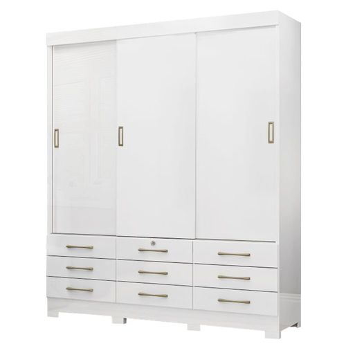 Ropero Closet 3 Puertas 9 Cajones Tokio Blanco 5050-1 Fernapet