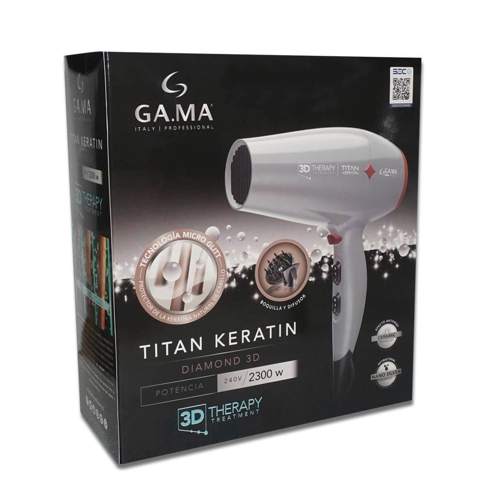 Secador De Pelo Gama Titan Keratin Diamond 3D 2300 w-220V
