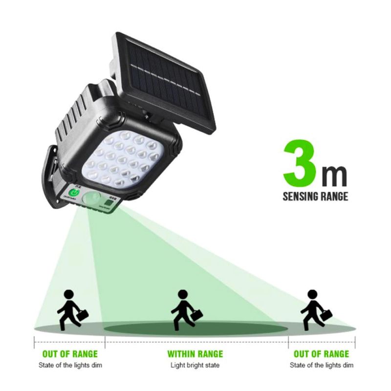 Foco Exterior Luz Led Panel Solar Sensor Movimiento Lampara