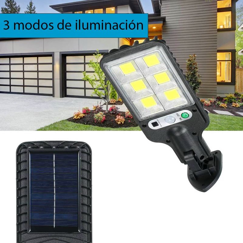 FOCO EXTERIOR SOLAR LUZ LED LAMPARA 30W CON SENSOR DIA NOCHE HOGAR  Iluminación