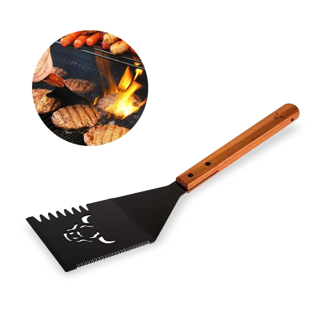 Espatula Wayu Mango Madera Parrilla Cocina Antiadherente
