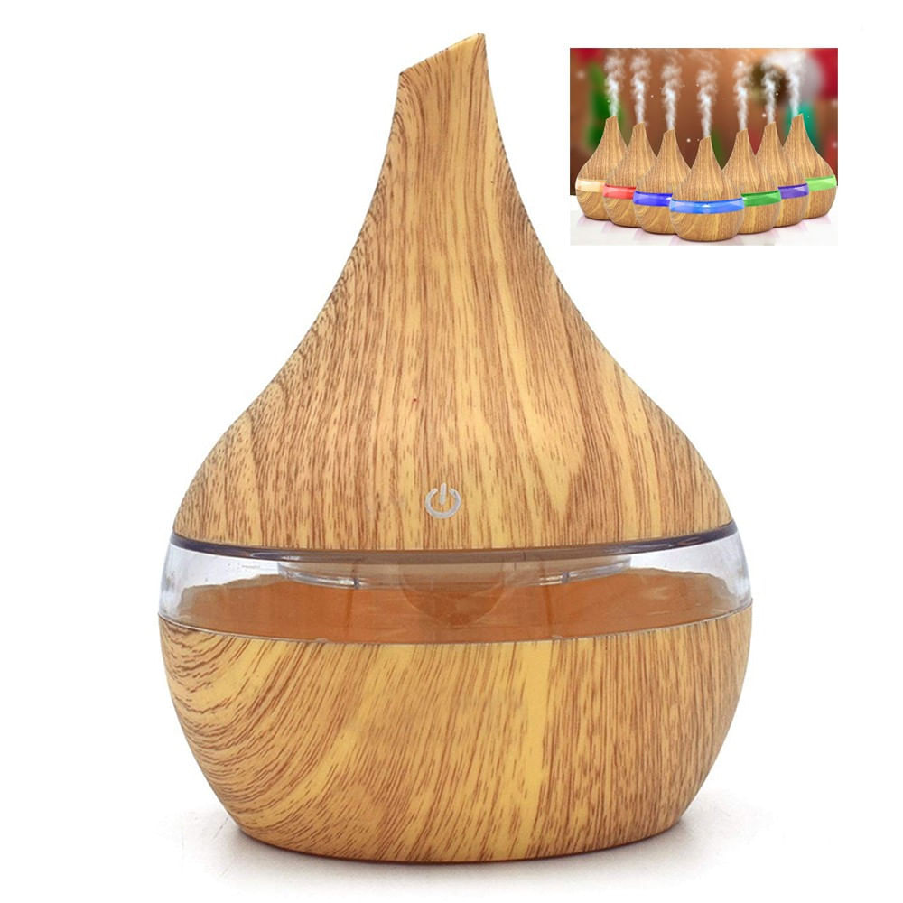 Humidificador Ultrasonic Led Rgb 300ml Táctil 770856  Madera Clara