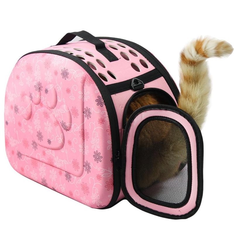 Bolso Transporte Gatos Perro Mascota Plegable 34cm ROSA 777942