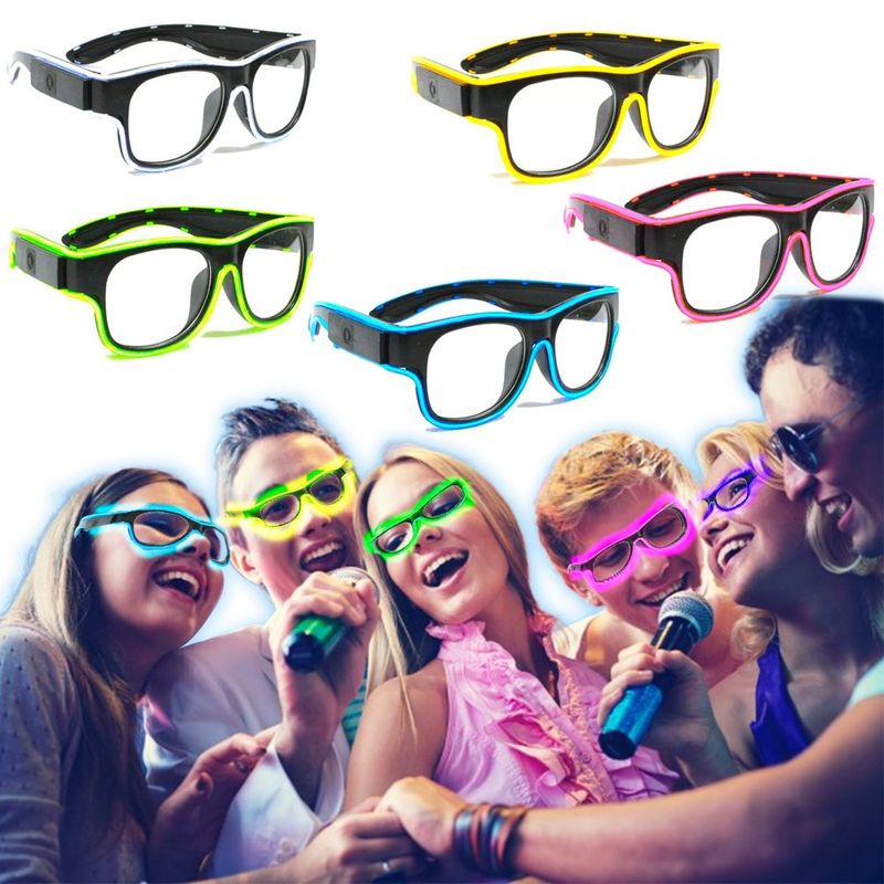 Lentes Luz Neon 3 Modos Recargable USB Fiesta Colores 780045