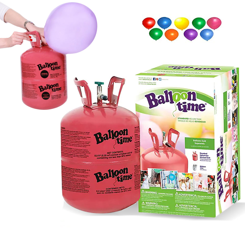  Party Factory Tanque de helio para hasta 50 globos de látex,  cilindro de helio de 14.1 pies cúbicos. Gas con cantidad de relleno para  globos, ideal para fiestas de cumpleaños, bodas 