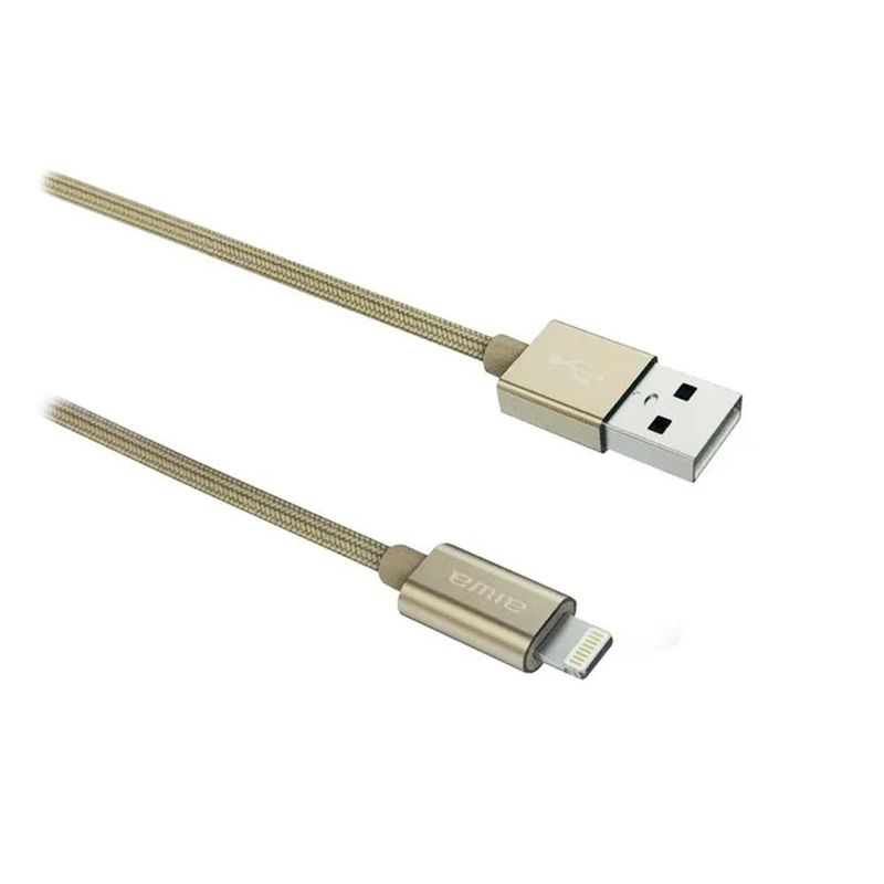 Cable USB Lightning Carga Rápida 1,5M Dorado Iphone Aiwa
