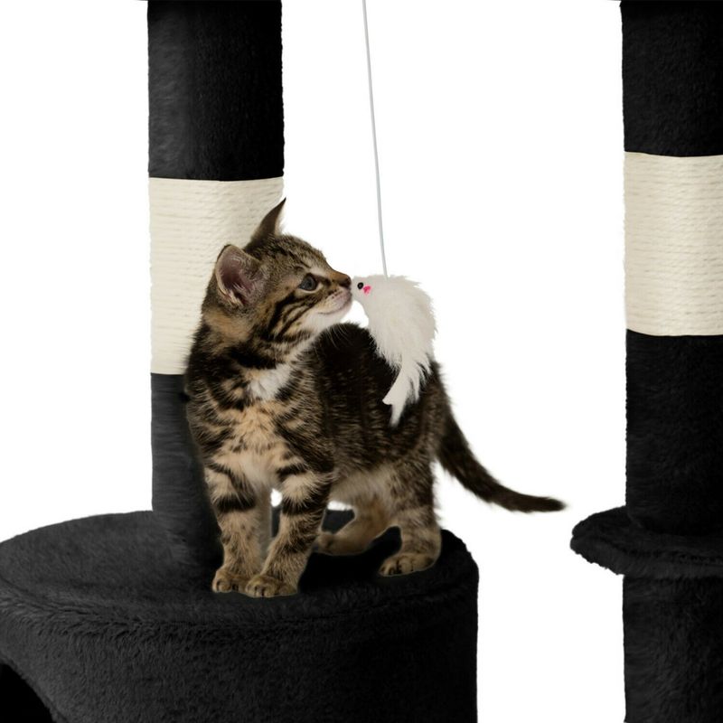 MyA Mueble Arbol Rascador para Gatos 3 Niveles con Escaleras Torre Grande  Cat Scratcher