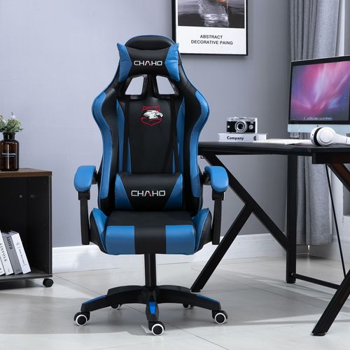 Silla Gamer Ergonómica Ajustable Masajeador Reclinable Azul