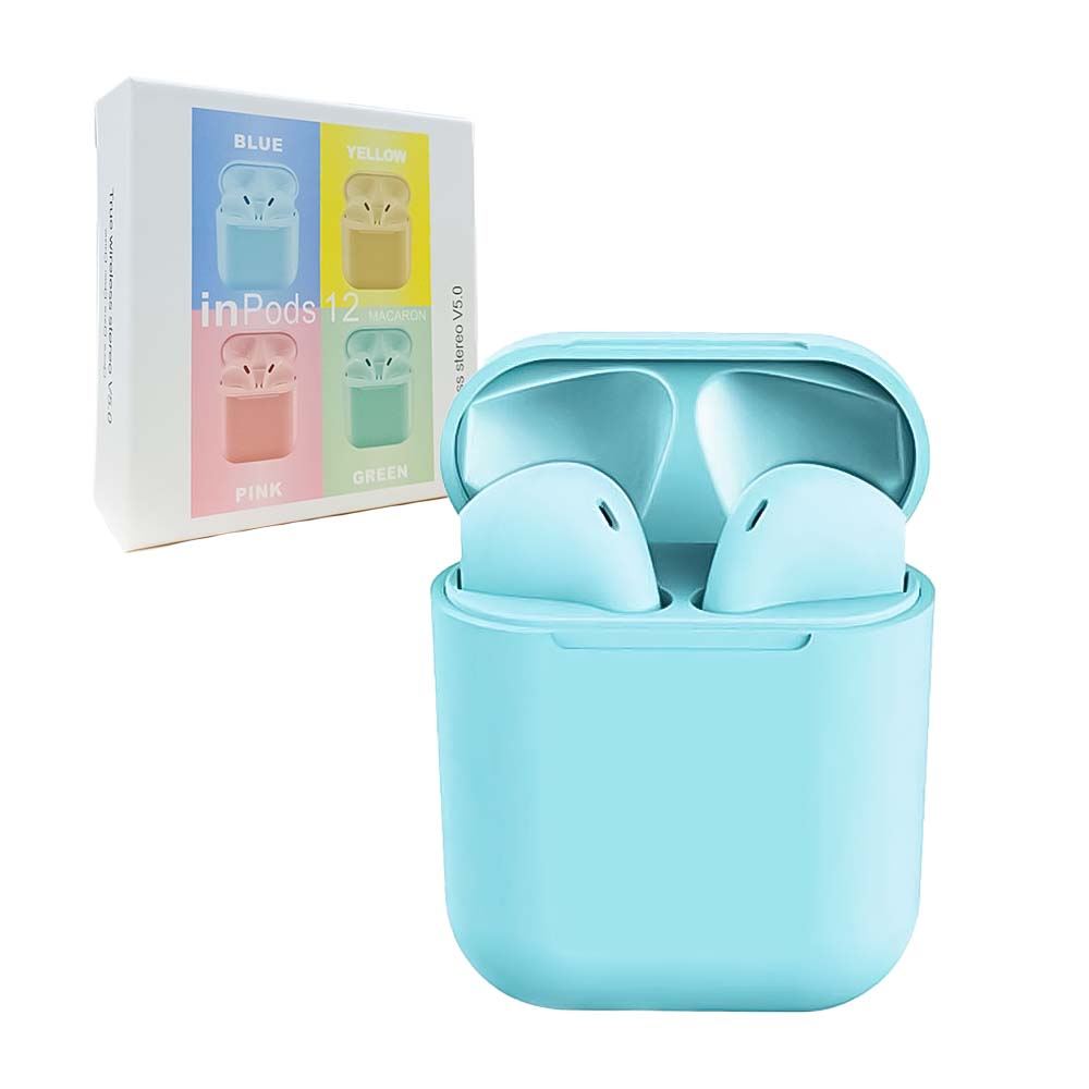 Audífono Inalámbricos Wireless Inpods 12 Azul Claro Bt 5.0 Touch