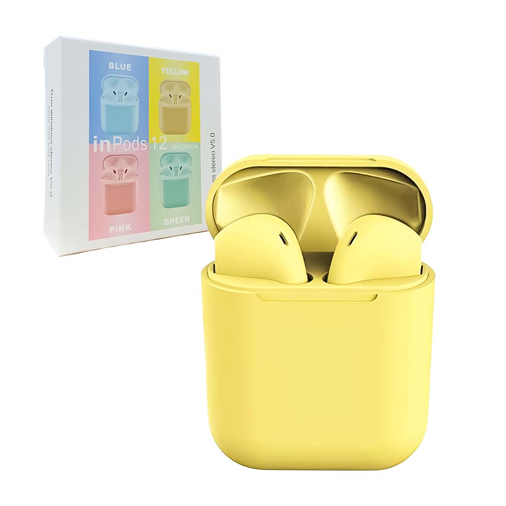 Audífono Inalámbricos Wireless Inpods 12 Amarillo Bt 5.0 Touch