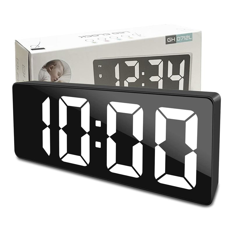 Reloj Led de Superficie Acrílica Alarma Color Blanco
