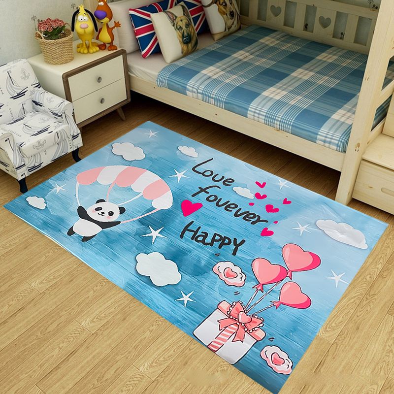 TAPISO Jolly Alfombra Habitación Infantil Bebe Moderna Azul Rosa