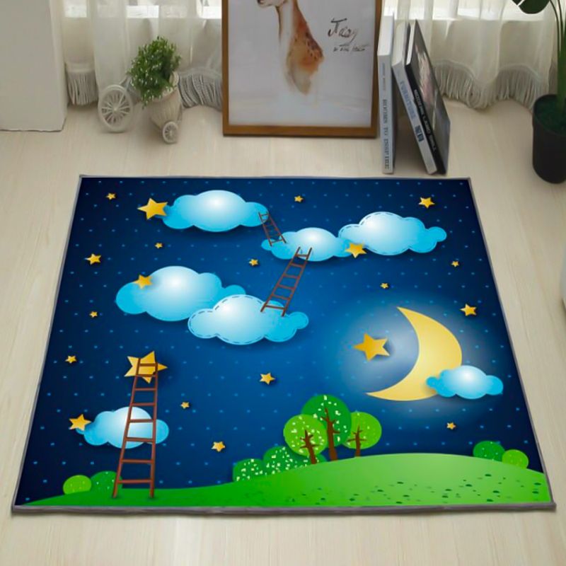 Alfombra infantil con estrella para habitación de los niños, diseño de  cielo estrellado, tamaño: 5 pies 3 pulgadas x 7 pies 3 pulgadas, color: gris