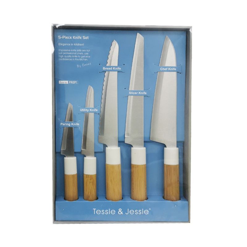 Elegance Set 5 cuchillos chef Blanco