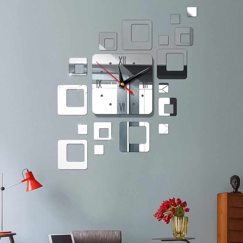 Reloj pared best sale moderno plateado