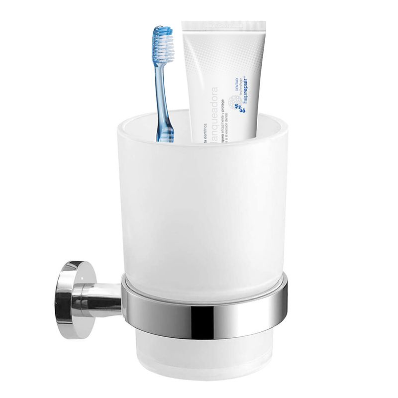 Vaso para cepillo de dientes, 2 vasos de cristal para cepillo de dientes,  soporte para cepillo de dientes montado en la pared, vaso de enjuague bucal