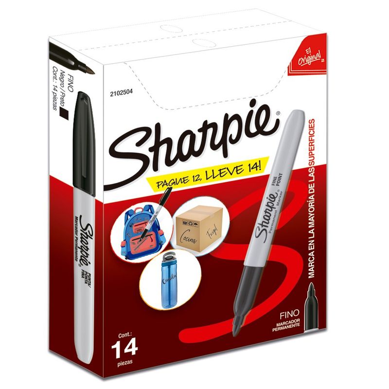 Marcador sharpie (set/4) (p/fina) surtidos –