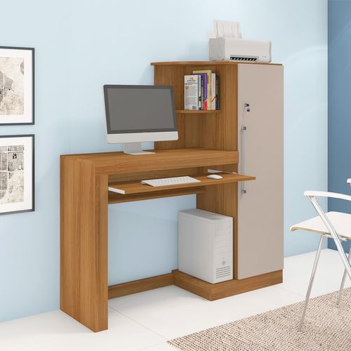 Mesa Mueble Escritorio Librero  Aroeira 1 Puerta Noronha/Off White