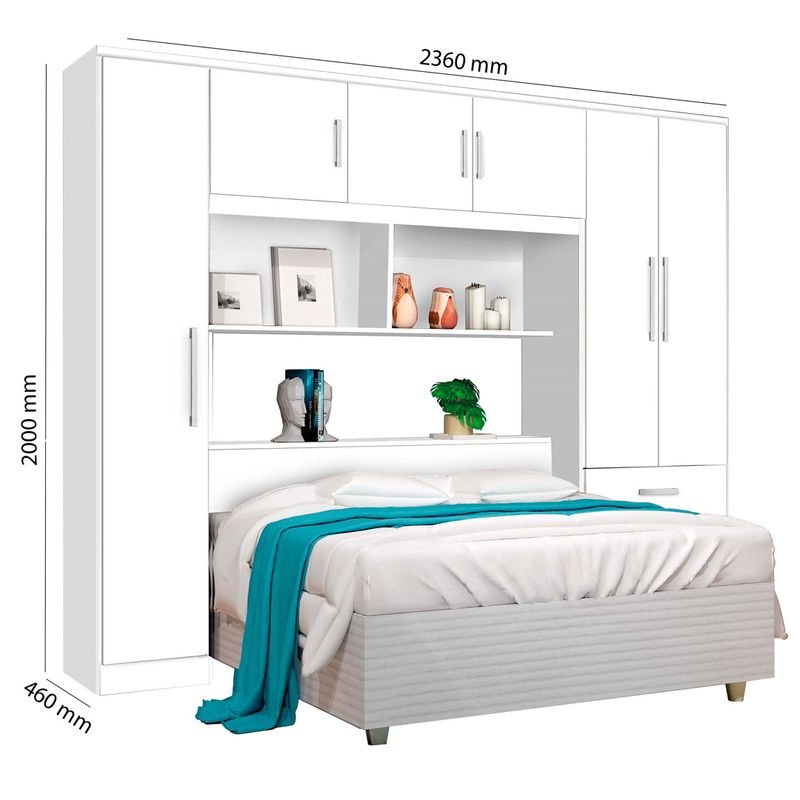 Cama Box Baúl + 6 Cajones Blanco – Muebles New Style