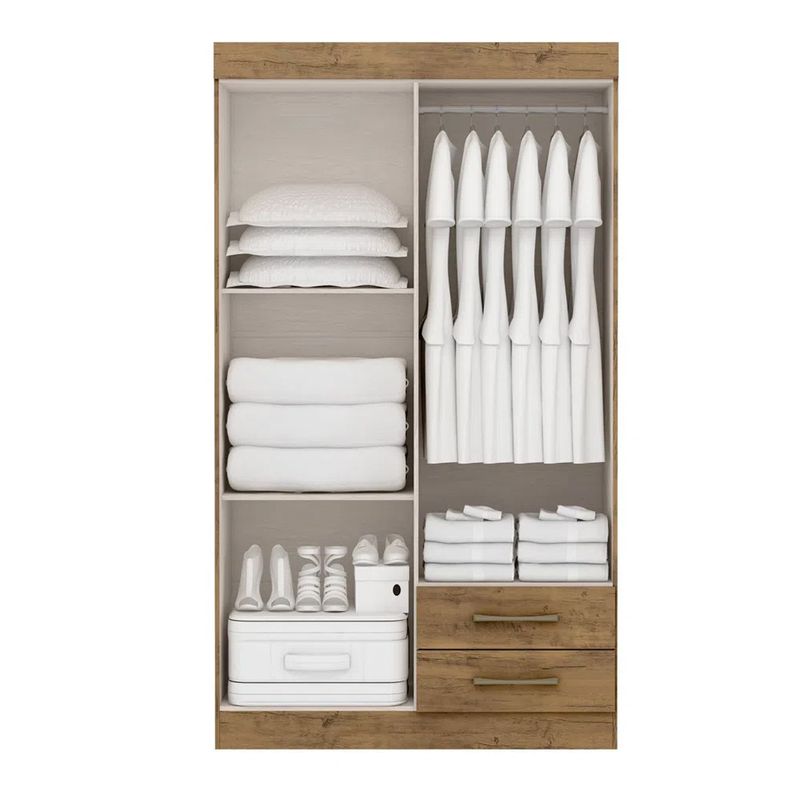 Armario Closet Organizador 4 Puertas 2 Cajones Chile Ipê TexOff White