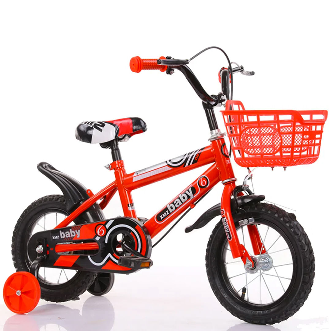 Bicicleta Infantil Aro 16 Canasto Rojo Rueditas De Apoyo 782810