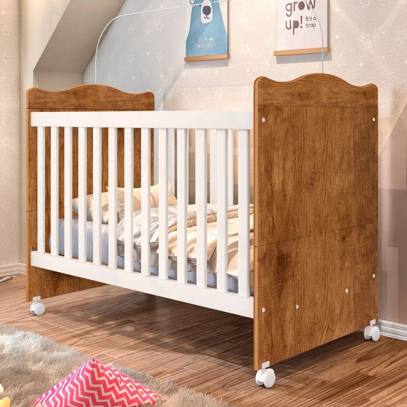 Cama Cuna Madera Teddy Demolicion/Blanco