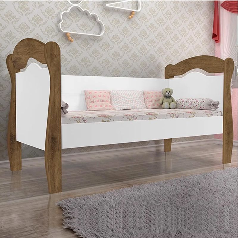 Cama Sofa Infantil Baba Nicole Jequitiba/Blanco