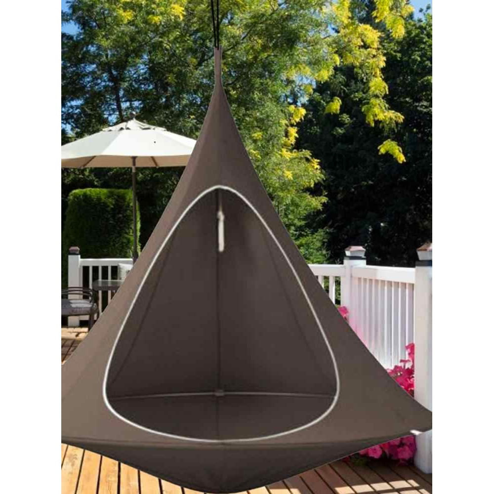 Silla Hamaca Colgante Camping 150x150 cm Marrón