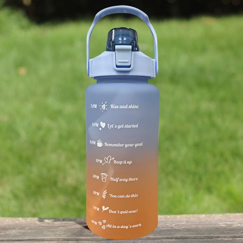 Botella de Agua Motivadora 2L Azul-Naranja Con Soporte Celular 22236
