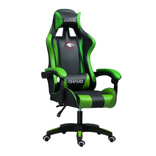 Silla Gamer Ergonómica Ajustable Masajeador Reclinable Verde GMC008
