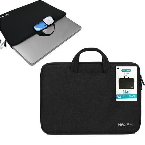 Funda Bolso Notebook Portátil 15.6" Negro Diseño Impermeable