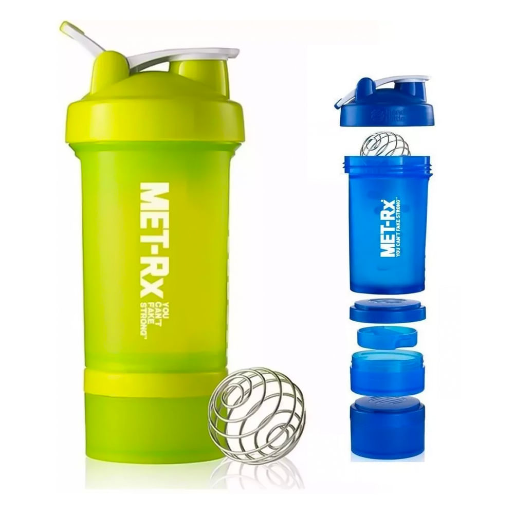 Vaso Mezclador Shaker Pastillero Separadores Proteina Gym Negro