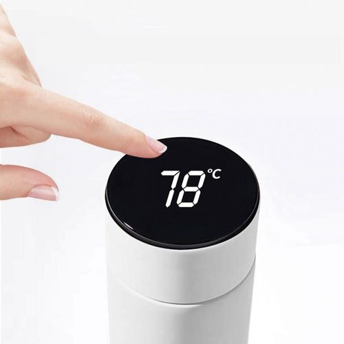 Termo Inteligente Digital Led Temperatura 500ml Azul