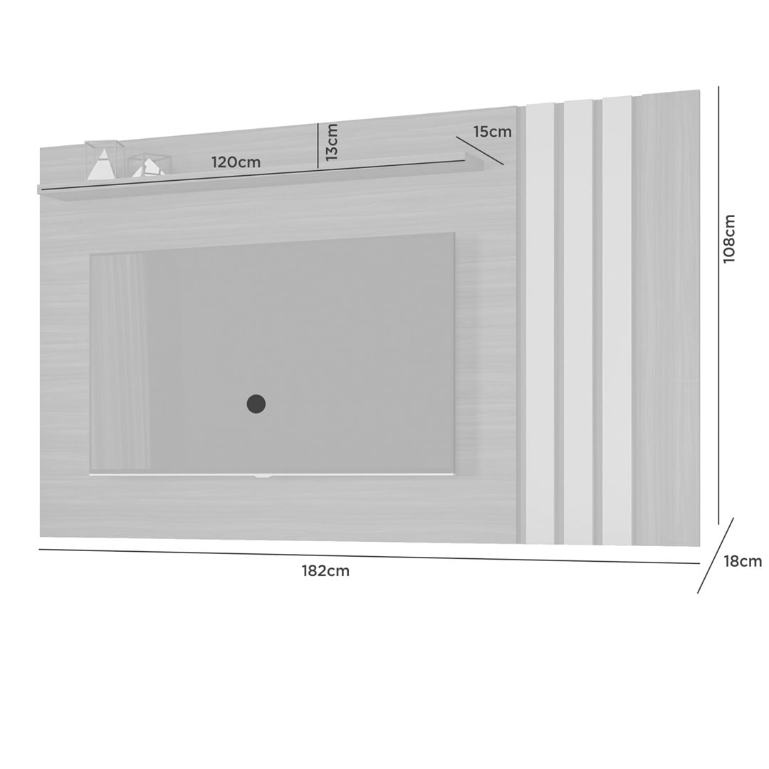 Panel Mueble Rack Tv 40Plg Roma 3 Estantes Living Sala Pared