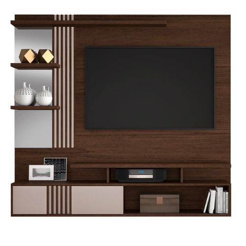 Panel Mueble Rack Tv Safira 49Plg  Cafe/Off White