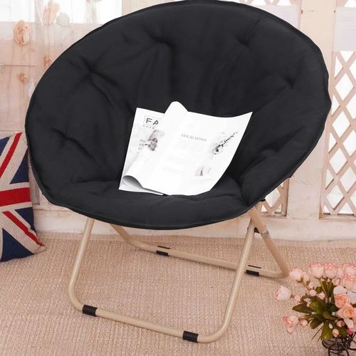 Silla Redonda Plegable Poliéster   Negro