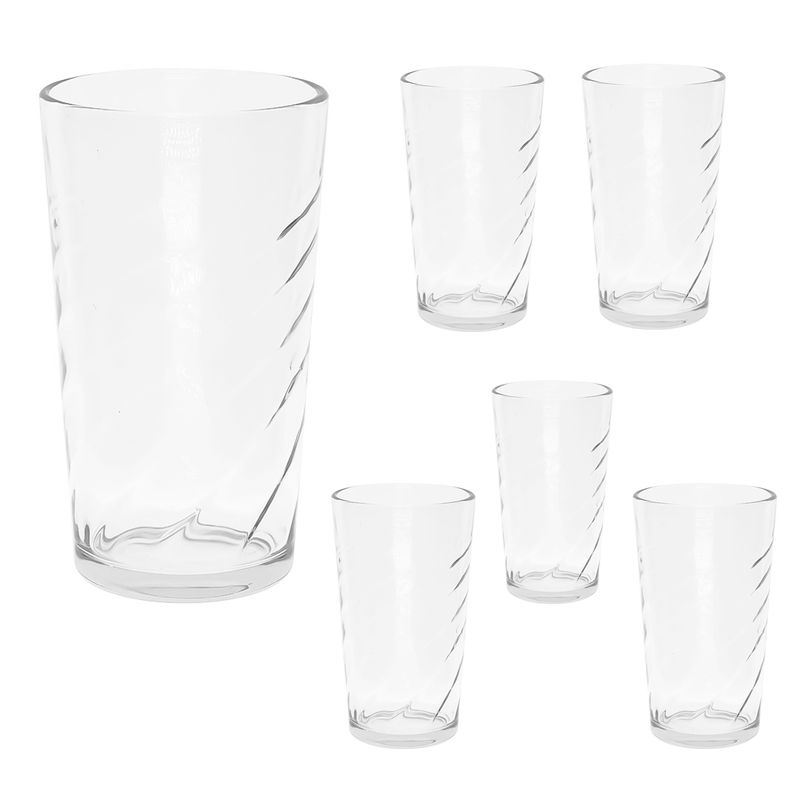 Set 6 Vasos Vidrio Textura Bebidas 200 ml