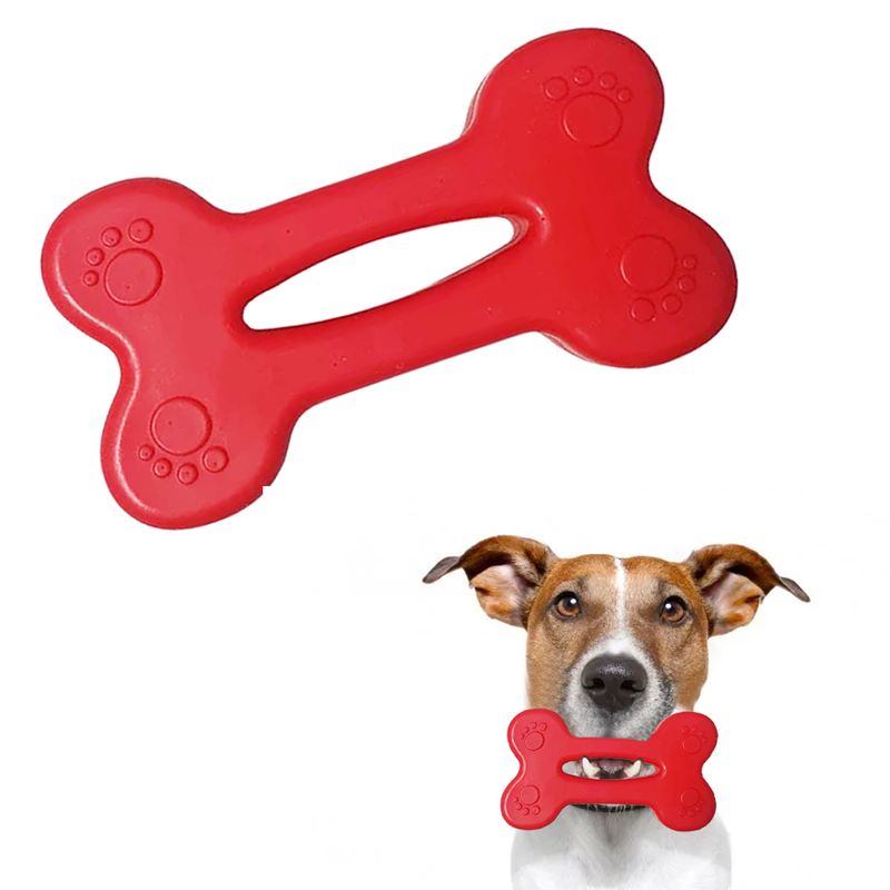 Juguete de Goma para Perro - Hueso Rosa