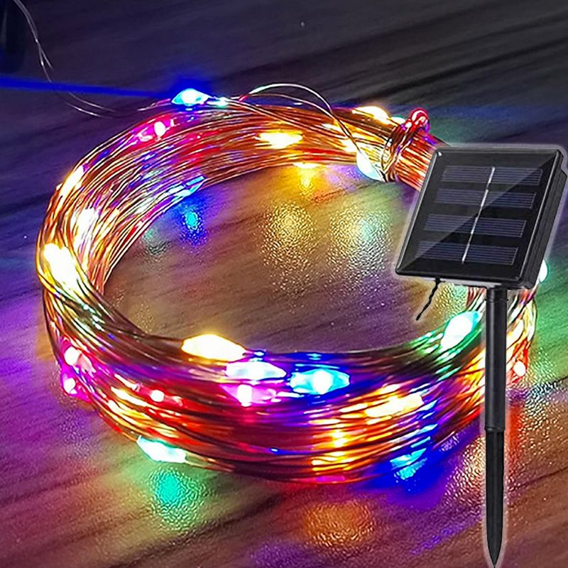 Luces Solares de Navidad 100 LED Decoración Hadas RGB