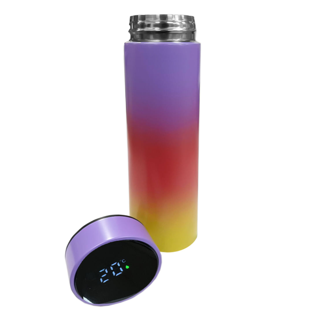 Botella de Agua Motivacional 2 Litros + Termo Digital 500 ml Refill