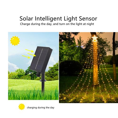 Luces de Navidad  Cascada  Árbol RGB Solar Control