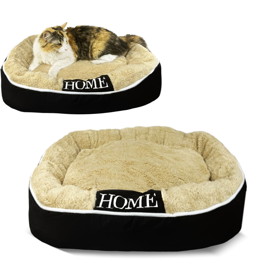 Cama Para Mascotas Gatos Perros Talla S Beige - Negro con Chiporro